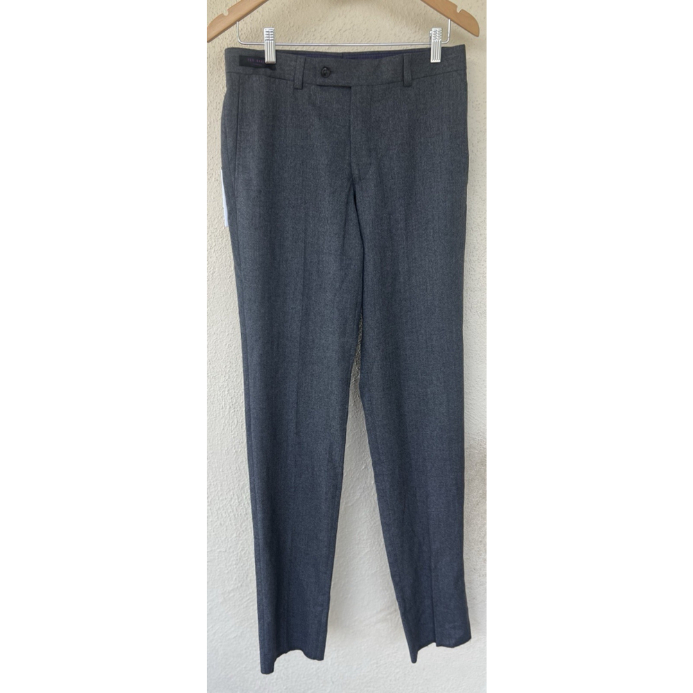 New Ted Baker London Jarrett Dress Pant Men’s Size 30R Gray 100% Wool Flat Front